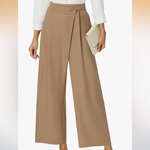 New Allegra K white blouse (free) and B tan trouser set Size small